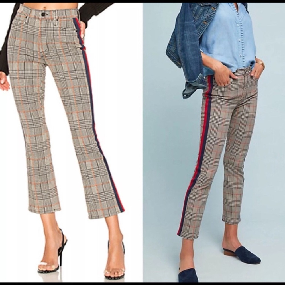 MOTHER‎ PLAID PANTS JEANS INSIDER CROP 26